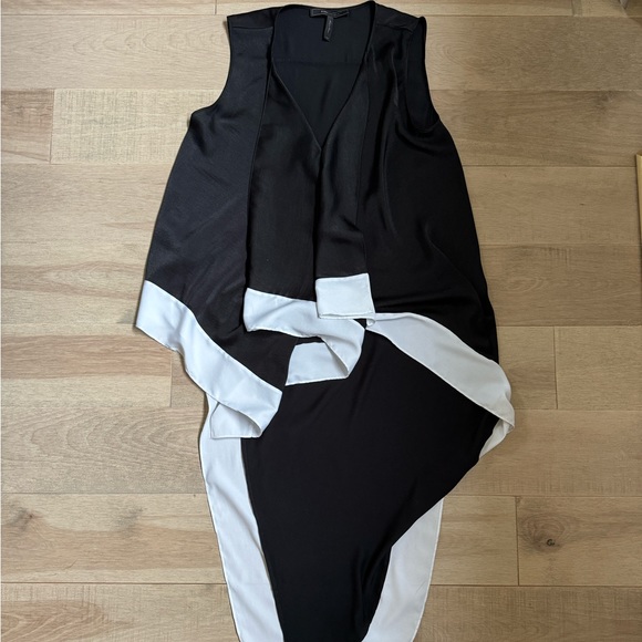 Revolve BCBGmaxazria black and white Asymmetrical Top - Picture 2 of 5